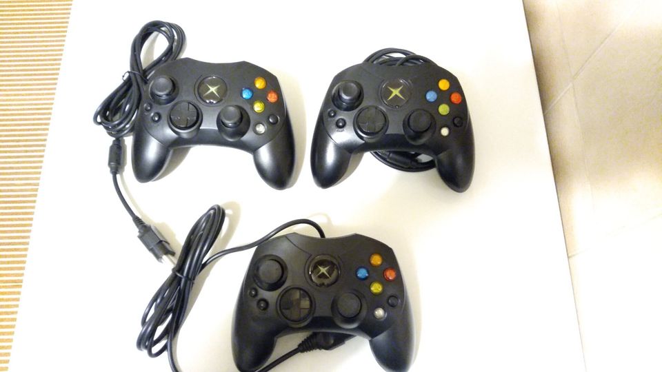 Xbox - Original Controller S #schwarz Microsoft Gamepad ( 3x ) in Lohsa