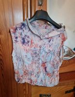 Artsy blau/rosa Floral-Muster cropped ärmellose Bluse Saarbrücken - St Johann Vorschau