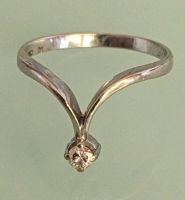 Vintage Damenring V-Form Weißgold 585 + Brillant 0,1ct Berlin - Lichterfelde Vorschau