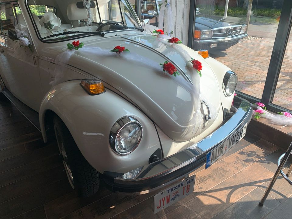 Hochzeitsauto Käfer Cabrio Hochzeitswagen Oldtimer mieten in Großefehn