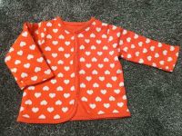 Baby Mädchen Sweat-Wendejacke. Rot mit weißen Herzen Brandenburg - Fehrbellin Vorschau