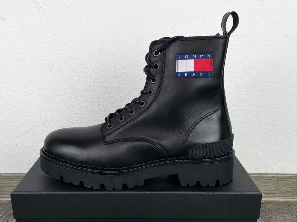 Tommy Jeans Hilfiger Herren Leder Stiefel Gr. 42 Boots Schuhe in Offenbach