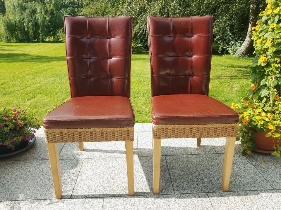 2 Original Loom Stühle Furniture braun Esszimmer Stuhl Leder in Roetgen
