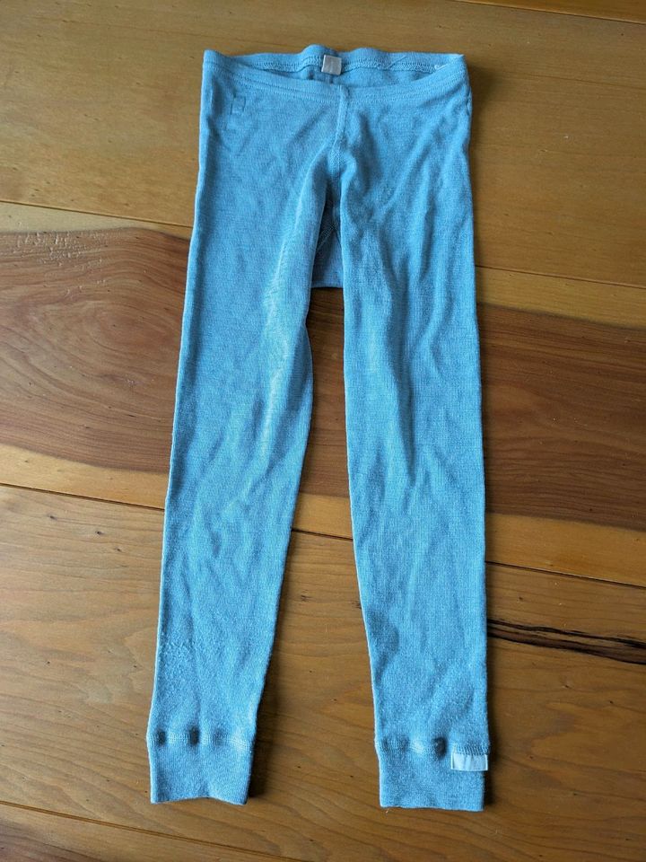 Dilling 100% Merino Wolle lange Unterhose Leggings blau 110/116 in Witten