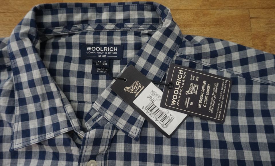 Woolrich XXL Hemd Light Cotton Shirt Vichy blau weiß kariert 140€ in Frankenthal (Pfalz)