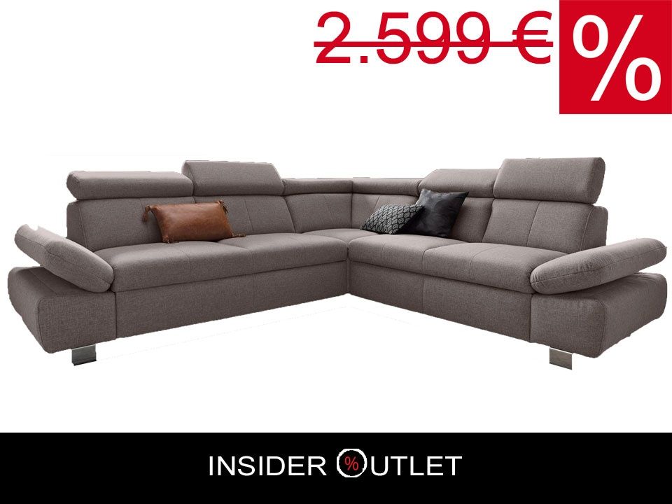 Ecksofa Beige ★ 274x254 cm Schlaffunktion Bettkasten Couch Happy in Köln