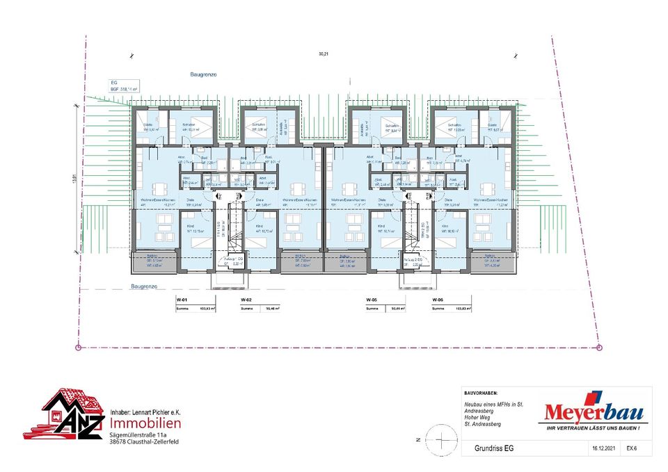 !!Baubeginn April 2024!! St. Andreasberg: KfW-55-Doppelhaus mit 8 ETW - 3 Zimmer, 95 m² in St. Andreasberg