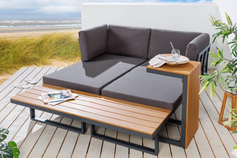 ⚡!Aktionspreis!⚡ Wetterfestes Gartenmöbel Set IBIZA MODULAR LOUNGE 250cm anthrazit Aluminium inkl. Sitzpolster Gartenlounge Sitzgruppe Riess-Ambiente in Halstenbek