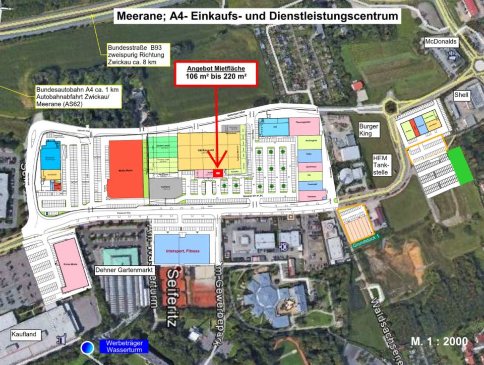 Handelsfläche 107-220 m² im Fachmarktzentrum A4-Center zu mieten! in Meerane