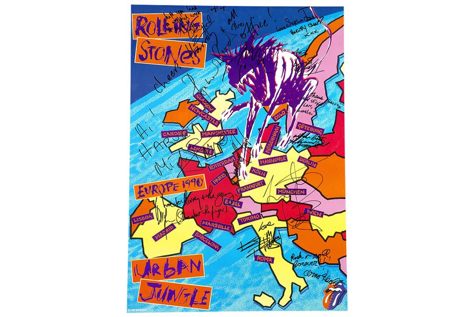 PLAKAT THE ROLLING STONES URBAN JUNGLE TOUR '90 POSTER AUTOGRAMME in Berlin