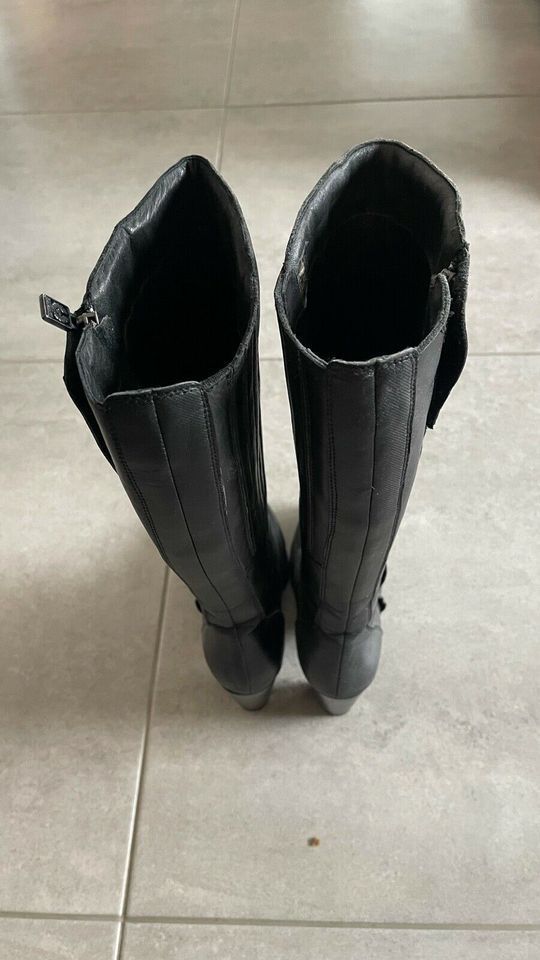 Seltene Biker Belstaff Leder Stiefel Schwarz Gr. 39 wie Neu Top in Boppard