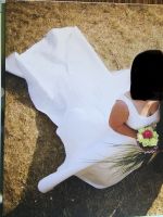 Brautkleid A-Linie mit abnehmbarer Schleppe+Gürtel+Reifrock Baden-Württemberg - Dornstetten Vorschau