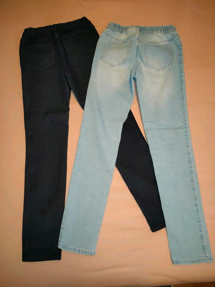 2er Set Jeggings Leggings Denim Jeans 140 H&M in Ohorn