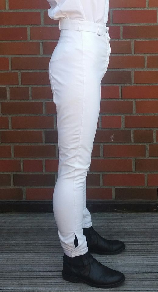 Pikeur Turnier Reithose (Größe 42) Leder Vollbesatz Weiß in Witzhave