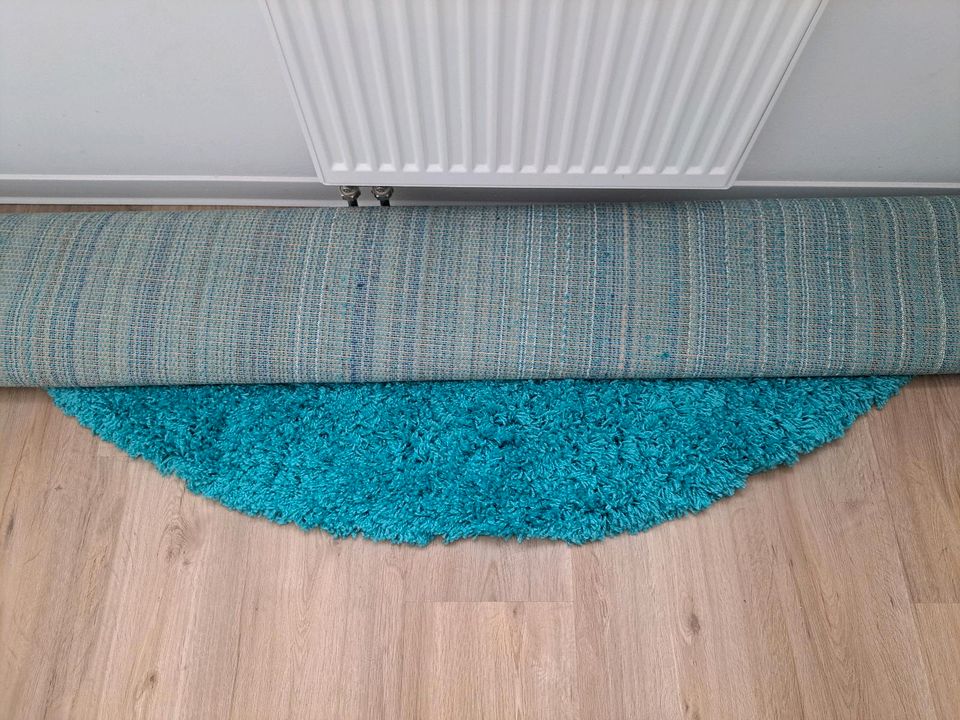 Home Affair Shaggy 30 Hochflor Teppich 190 cm rund aquamarin in Hamburg