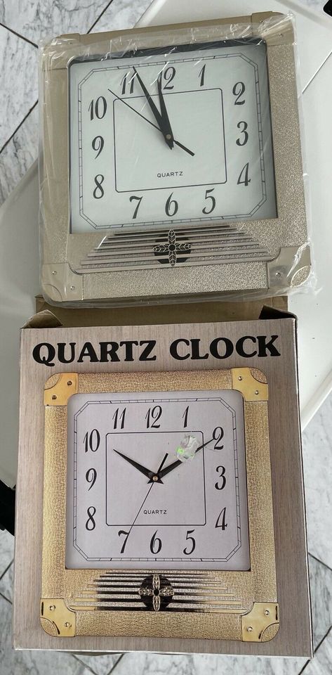 Wanduhr Quartz - Farbe Gold - NEU - Verpackt in Stockstadt a. Main