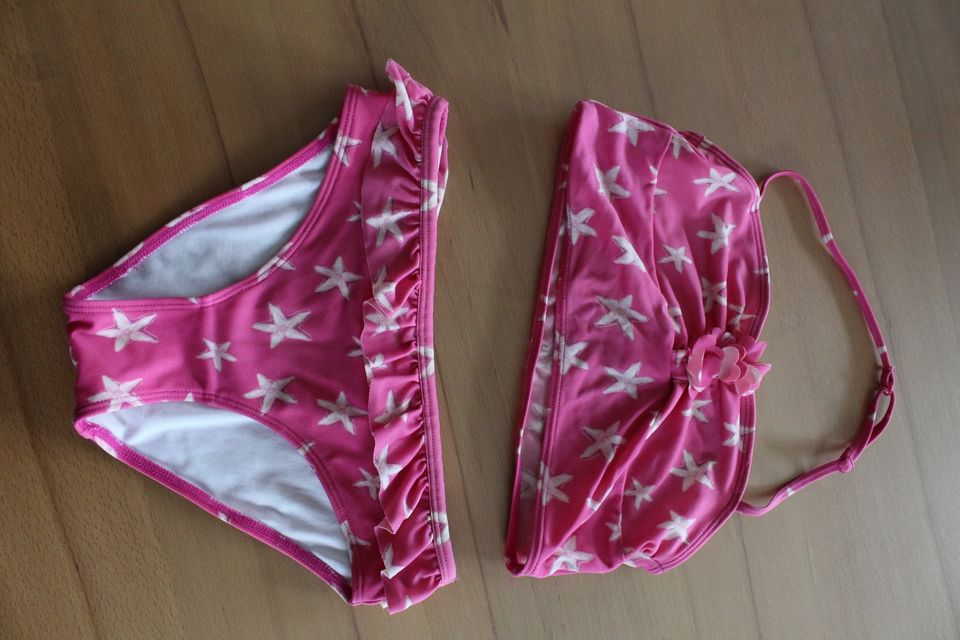 Bikini Gr. 134/140 Mädchen pink mit Seesternen in Aßlar