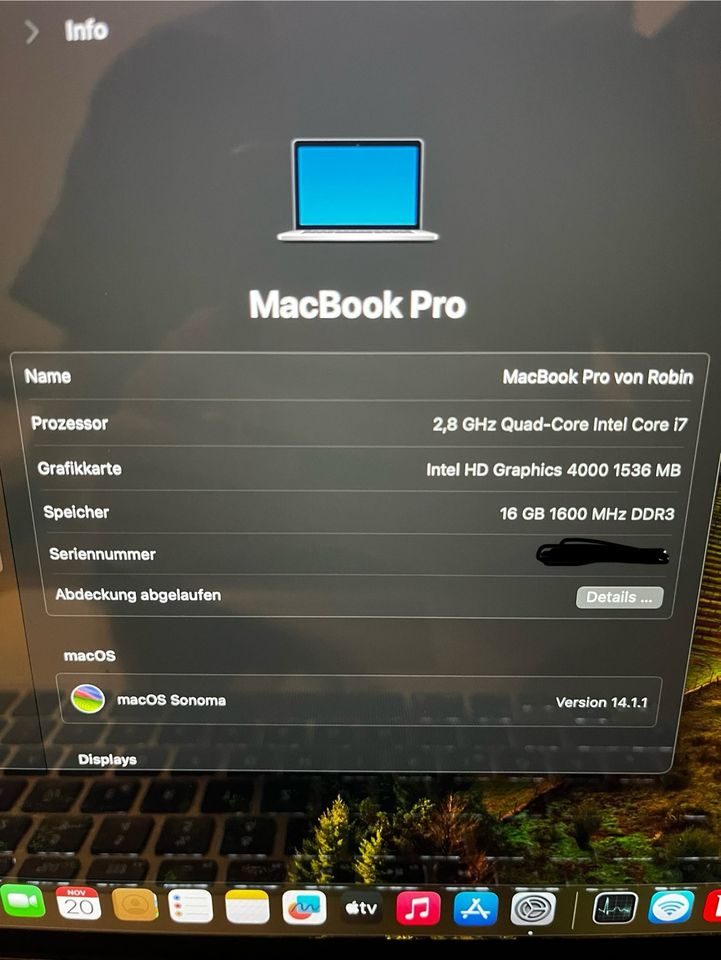 MacBook Pro Retina 15 2013 i7 16GB Ram 750GB SSD in Eggolsheim