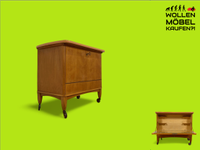 WMK Formschöne und sehr gut erhaltene Mid-Century Barkommode aus 1958 auf Rollen mit Flaschen- & Gläserhalterungen # Bar Barschrank Mini-Bar Servierwagen Teewagen Kommode Vintage DDR Rockabilly 50er Friedrichshain-Kreuzberg - Friedrichshain Vorschau