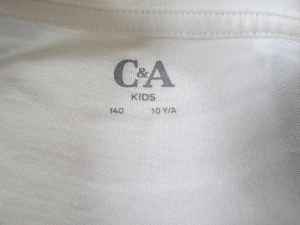 Basic Langarmshirt - Gr.140 - C&A - weiß - Neu in Eisenberg