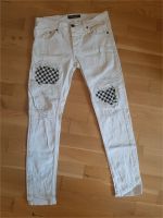 Herren-Jeans weiß mit Schachbrett-Karo-Muster used style Slim Fit Nordrhein-Westfalen - Essen-West Vorschau