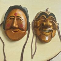 selten und künstliche Handgeschnitzelte Masken aus Holz Berlin - Reinickendorf Vorschau