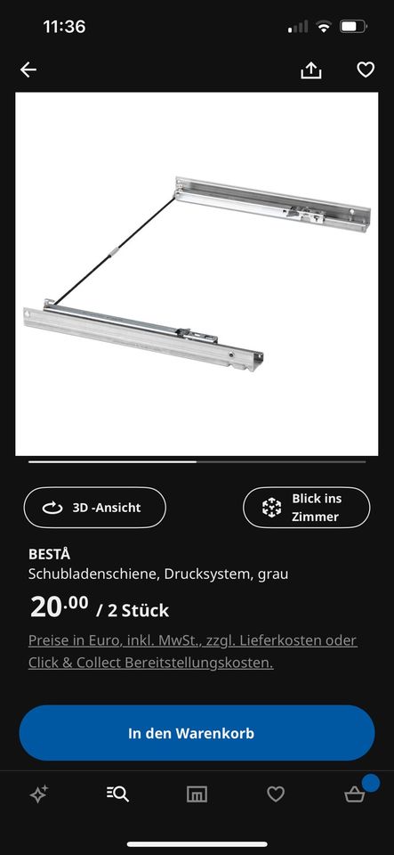 Besta Drucksystem Schubladenschiene Ikea in Bottrop
