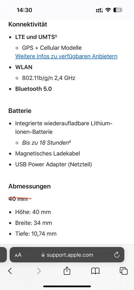 Apple Watch Series 5 Edelstahl LTE Space Schwarz (DLC) in Freudenstadt