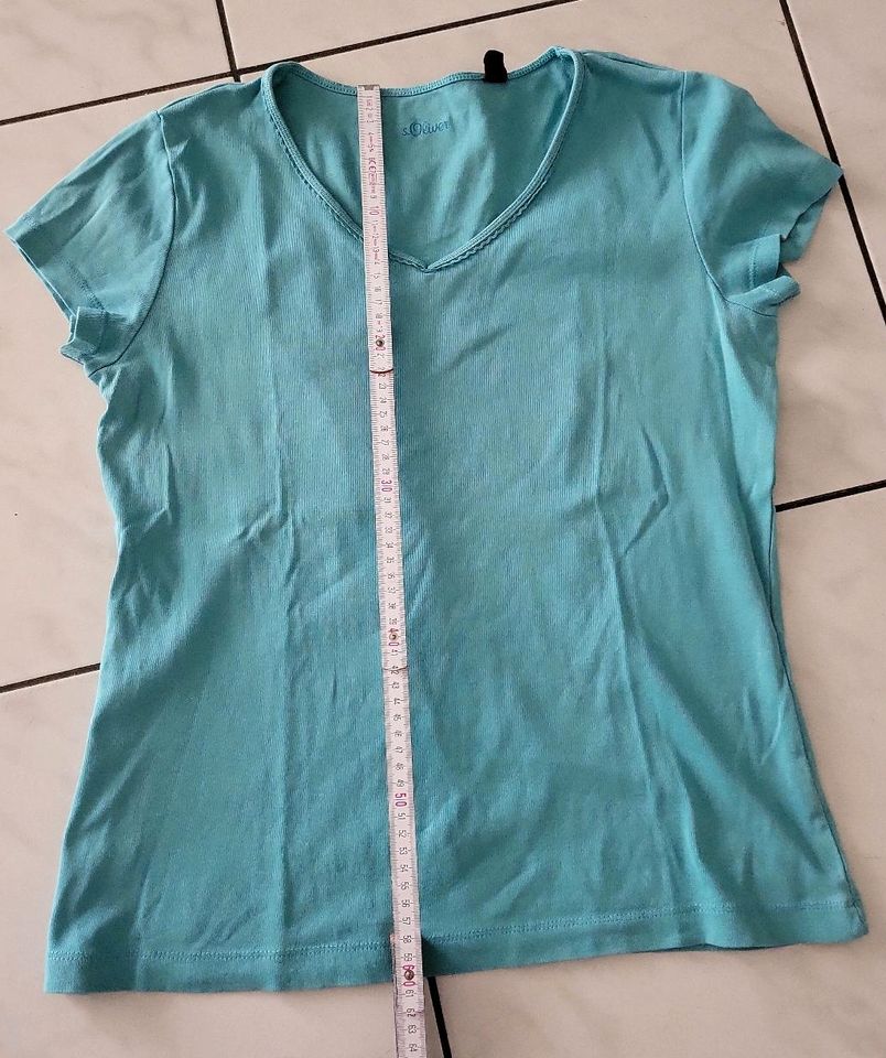 Shirt Kurzarm S. Oliver Gr. XL grünblau/hell türkis in Schmitten