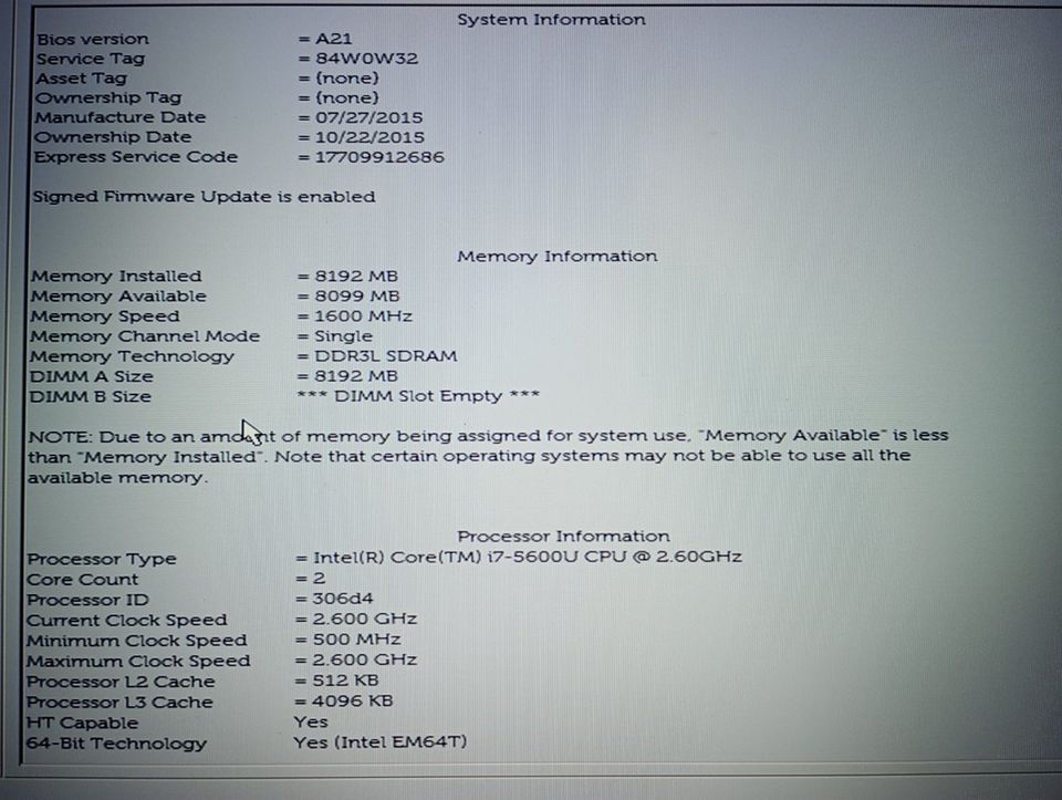 Notebook Dell latitude e7450 i7 5600u 250gb ssd 8GB RAM in Chemnitz