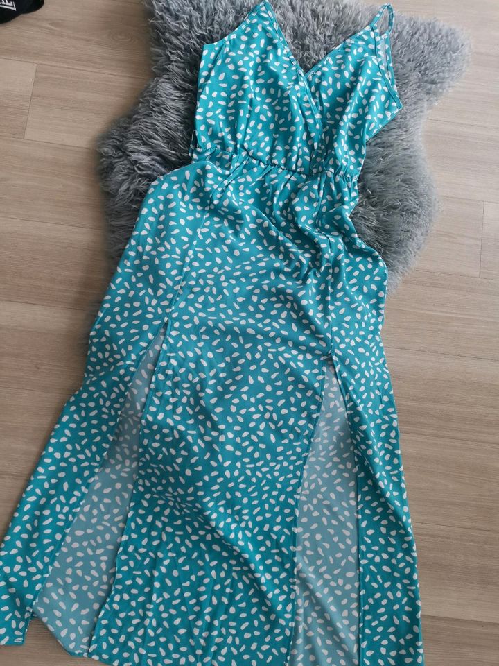 Shein Maxi Sommerkleid in türkies/weiß in Gr. 36 in Stuttgart