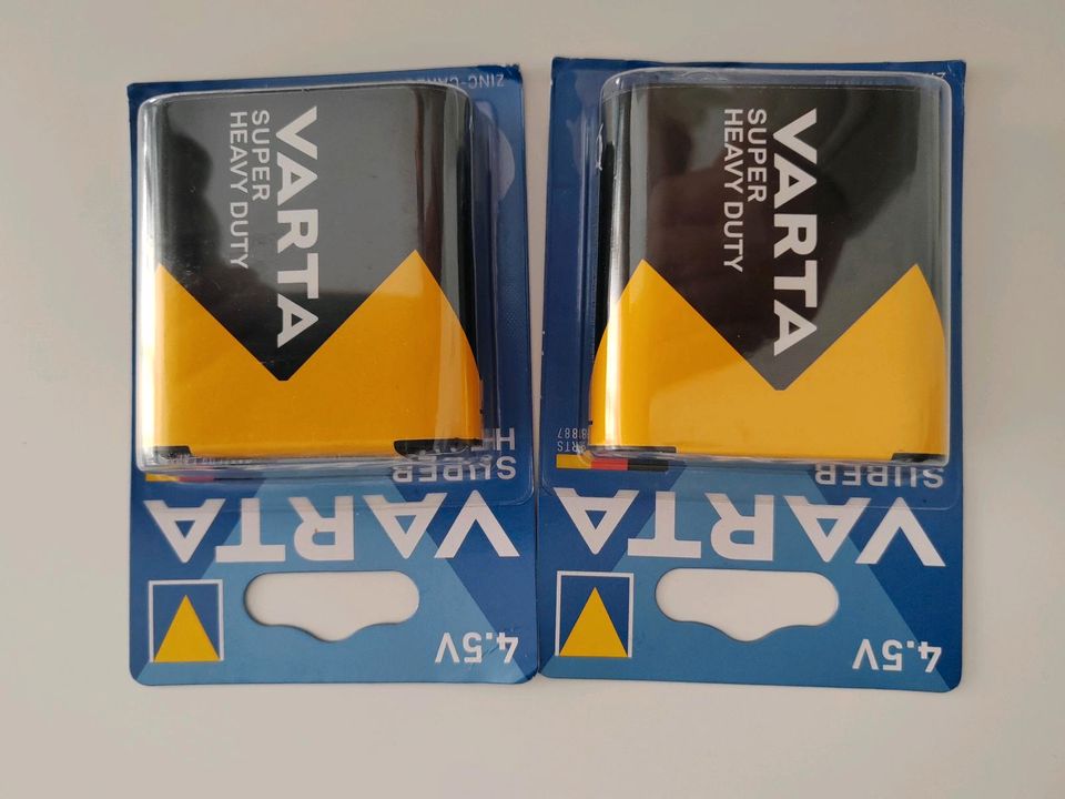 2x Varta Batterie Block, 3R12, 4.5V Flachbatterie Typ  3R12 M in Wehr