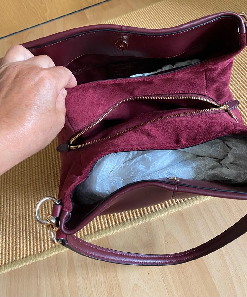 Coach Bag „Polished Hadley Hobo“ Leather, Bordeaux in Dummerstorf