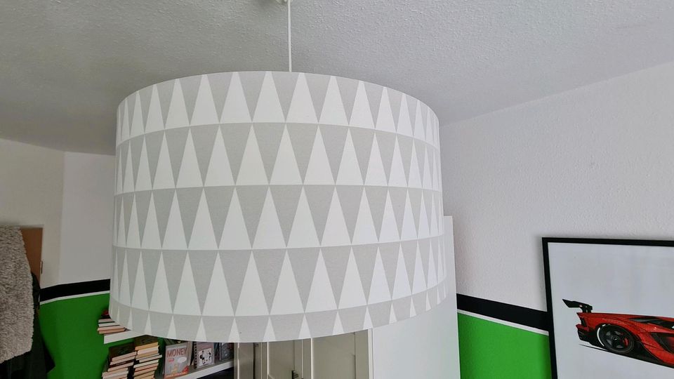 scandi xxl deckenlampe 50 cm licht weiß grau leuchte in Salzkotten