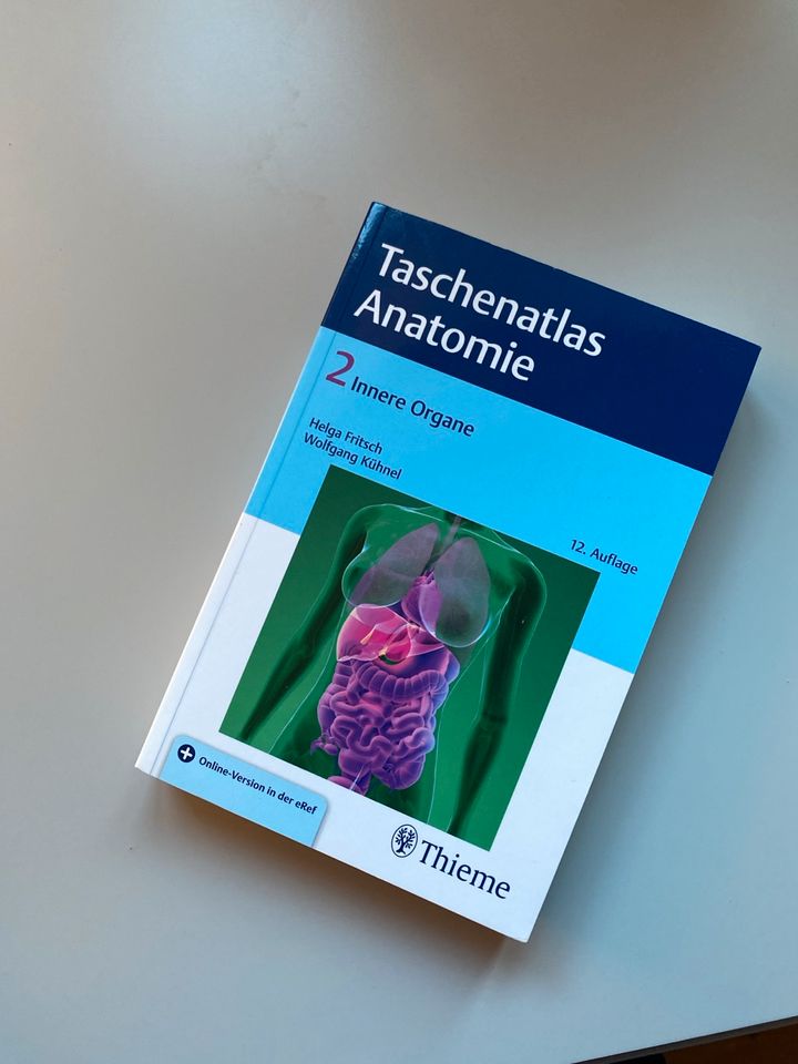 Thieme Taschenatlas Anatomie Innere Organe 12. Auflage neu in Mannheim