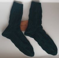 Socken handgestrickt - 46 / 47 - dunkelgrün - Muster - NEU Stuttgart - Sillenbuch Vorschau
