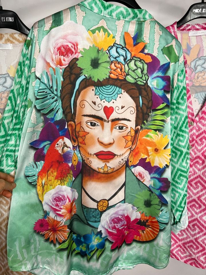 Damen Hemd Bluse Frida Kahlo Muster s m l xl 36 38 40 42 in Mainz