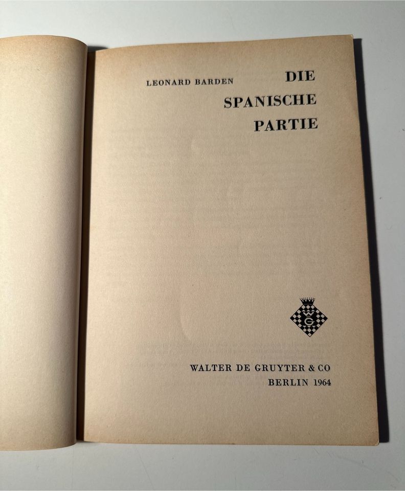 Die spanische Partie Schachbuch L. Barden in Horn-Bad Meinberg