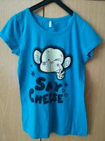 T-Shirt türkis mit Affe Gr. S Bayern - Landsberg (Lech) Vorschau