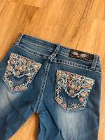 Blaue vintage Bootcut Jeans mit Blumen bestickten Taschen Baden-Württemberg - Konstanz Vorschau