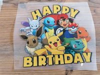 Happy birthday Pikachu Pokémon Bügelbild Tshirt ohne Zahl Folie Baden-Württemberg - Donaueschingen Vorschau