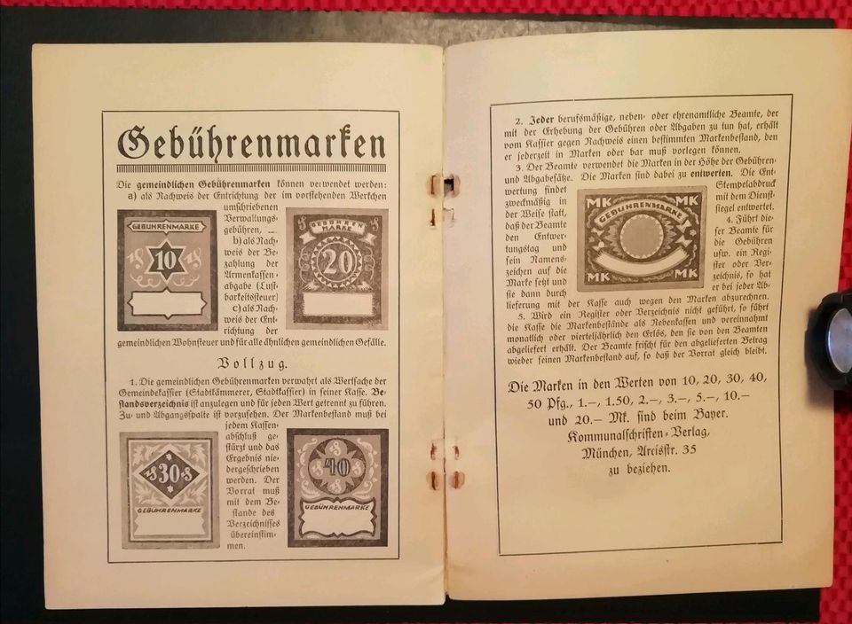 Historisches Dokument " Kosten und Stempelwesen" München 1920 in Frankfurt am Main