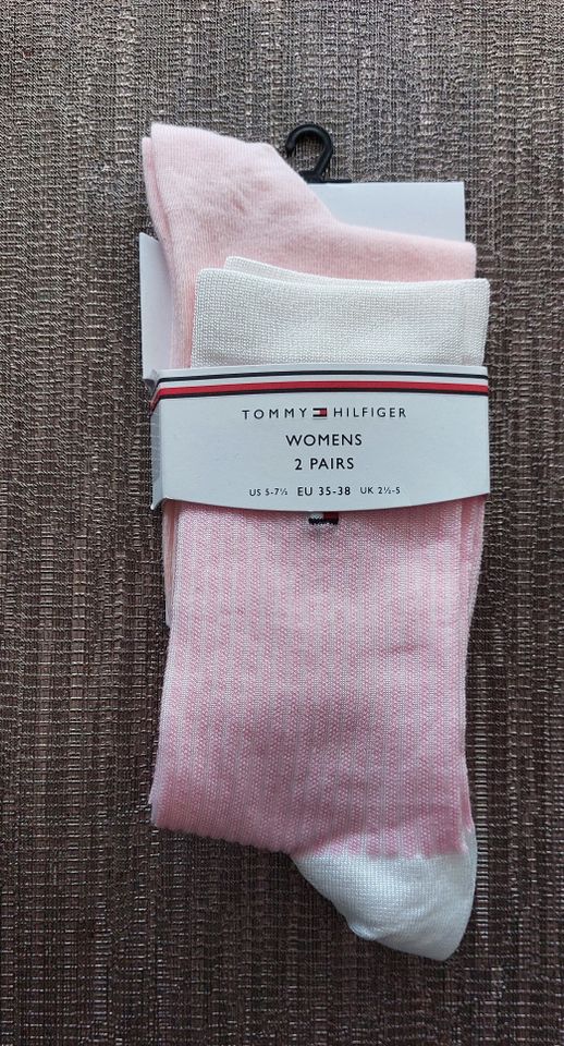 2 Paar Söckchen Tommy Hilfiger Gr.35-38 rosa/weiß NEU in München