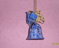 Weihnachts -Keramik-Glocke, blau, 7 cm, Handarbeit Bayern - Grafenwöhr Vorschau