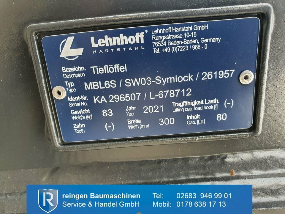 Lehnhoff Tieflöffel MBL6S SW03-Symlock 300mm -Neu- in Buchholz (Westerwald)