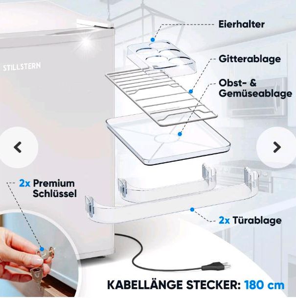 NEU Kühlschrank mit Schloss / Frostfach Küche Büro Camping Garten in Wesendorf