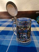 Sehr schöner halbe Liter Bierkrug Glaskrug mit Zinndeckel Gravur München - Trudering-Riem Vorschau