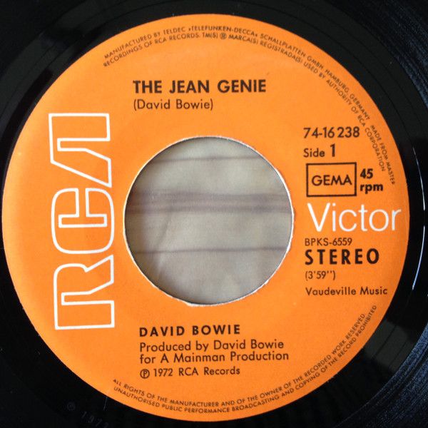 David Bowie – The Jean Genie / Ziggy Stardust RCA Victor 74-16 23 in Mannheim
