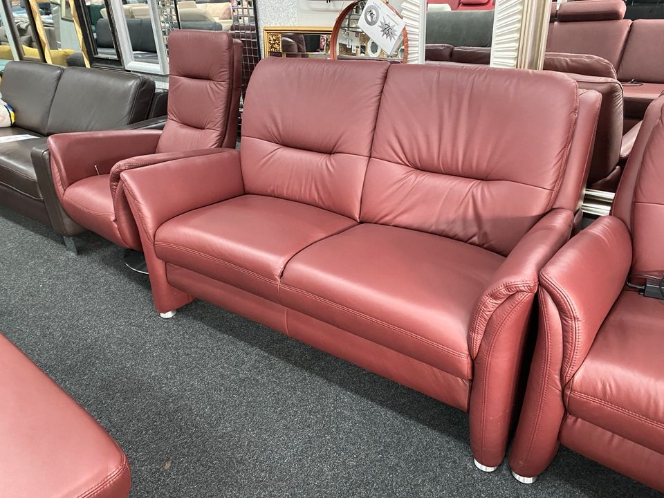 Polinova Sofa Couch Relax Motor 3-2-1 Set Leder Möbel UVP 3856€ in Alsfeld