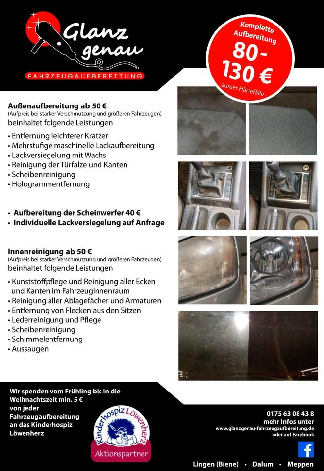 Fahrzeugaufbereitung vom Profi Z.b für Leasingrückgabe in Lingen (Ems)